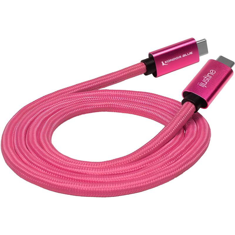 Kondor Blue iJustine Pink Thunderbolt 4 Compatible USB 4.0 Type C 8K Cable Blazing 40G Speeds 240W